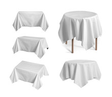 White Tablecloth Isolated On White Background