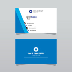 Modern blue business card template. Elegant element composition design with clean concept.