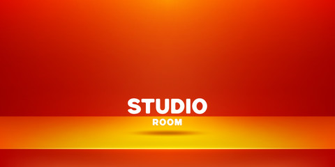 Wall Mural - vector template of photo studio backdrop, placed in interior. mockup for your posters or photos. 3d 