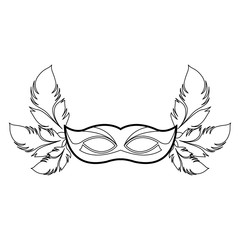 Poster - Masquerade mask icon, black and white design