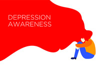 Depression Awarness Vector Illustration Template Banner