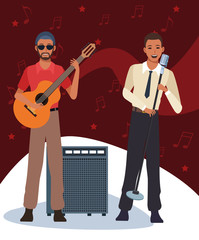 Sticker - musician and singer, Jazz music band design