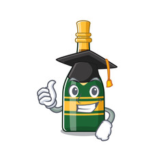 Sticker - Graduation champagne bottle poured in cartoon glasses