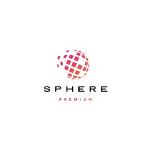 Sphere Digital Globe Square Spread 3D Logo Vector Icon Illustration