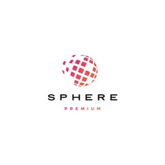 Wall Mural - sphere digital globe square spread 3d logo vector icon illustration