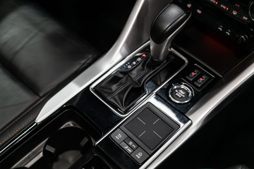 Gear shift. automatic transmission gear of car , car interior.