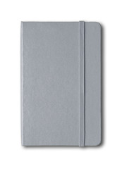 Canvas Print - Grey closed notebook isolated on white