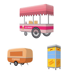 Wall Mural - Vector design of booth and kiosk icon. Collection of booth and small stock vector illustration.