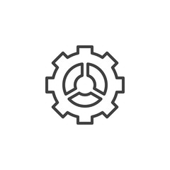 Cog gear line icon. Cogwheel linear style sign for mobile concept and web design. Gear wheel outline vector icon. Symbol, logo illustration. Vector graphics