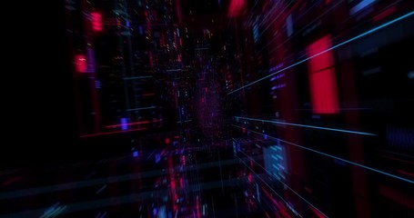 Canvas Print - abstract hologram 3d big data digital city with futuristic matrix. digital buildings with a binary c
