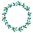 © Evgeniia Zagreeva - Watercolor vector wreath with leaves and berries