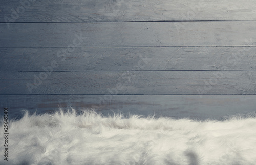 Cuadros en Lienzo white fur floor wooden wall background