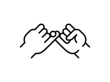  Pinky Swear, Or Pinky Promise Thin Line Icon