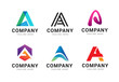 © Astart - Set of letter A logo icons design template elements. Collection of vector sign symbol