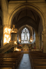 Sticker - interior view of the Notre Dame de Roncier church in Josselin