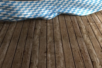 Wall Mural - background for Oktoberfest with bavarian fabric on wood - 3D rendering