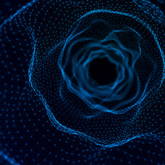 Aufkleber - Abstract frame tunnel. Wormhole. 3D corridor grid.