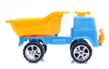 Plastic Toy Truck Isolated On White Background