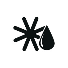 Snoewflake With Water Drop Icon. Melting Icon