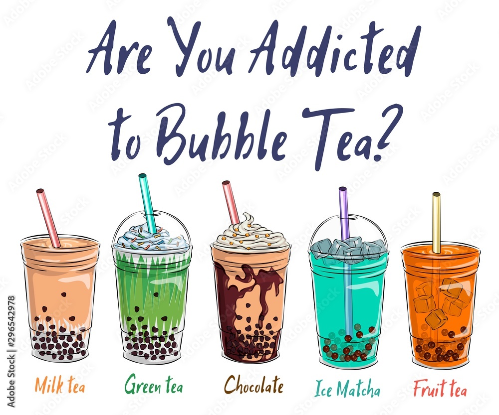 Bubble Tea Cup Design Collection, Yummy Drinks, Soft ...