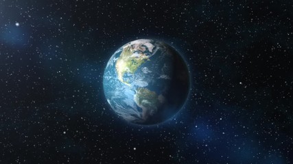earth zoom in from outer space until white clouds fill the screen. elements of this image furnished 