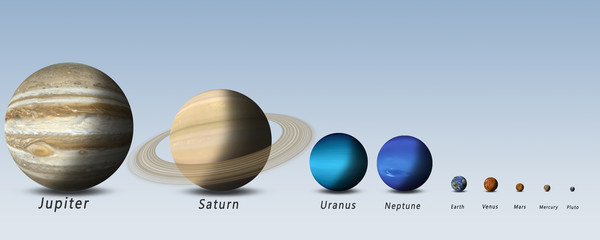 Wall Mural - planets in real size