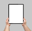 Tablet with a blank screen. Template, mockup, model, modern, design
