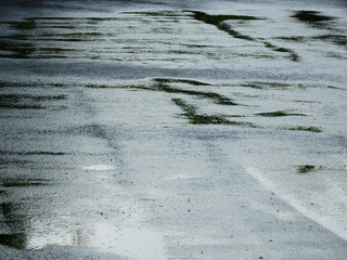 Sticker - wet asphalt road texture at after rain