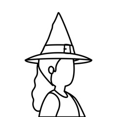 Canvas Print - young woman disguised witch isolated icon vector illustration design