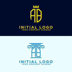 Canvas Print - Logo Set modern graphic design, inspirational AB logo design for all companies. -Vectors