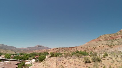 Poster - Zion National Park mountains panoramic aerial view on a sunny day, Utah