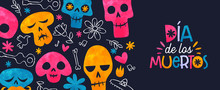 Day Of The Dead Mexican Sugar Skull Spanish Banner