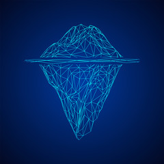 Iceberg abstract modern business background with lines. Wireframe low poly mesh vector illustration
