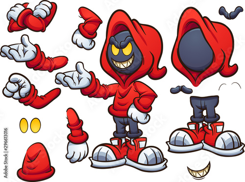 Cuadros en Lienzo Evil hooded cartoon character clip art