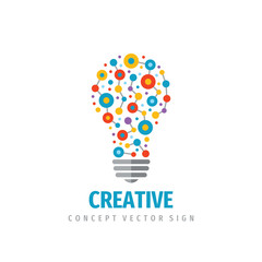 Creative idea - vector logo template concept illustration. Lightbulb icon design. 