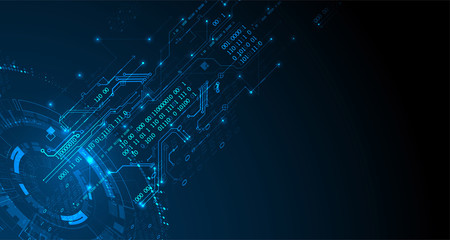 Abstract technology concept. Circuit board, high computer color background. Vector illustration