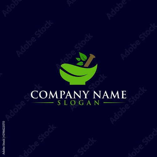 Fotografía Natural Organic Eco Bio Green Logo design vector template