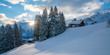 canvas print picture - Wintermorgen in den Alpen