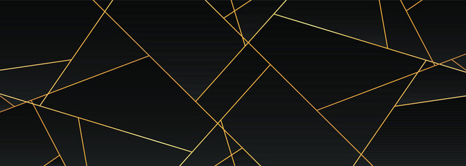 Dark black and Gold mosaic background. Modern dark abstract vector texture