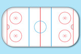 Fototapeta  - Ilustracyjny widok tafli lodowej do gry w hokej. Widok z góry.