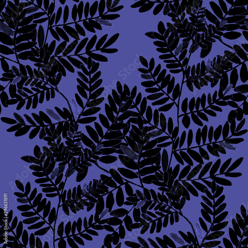 Watercolor seamless pattern with fern leaves. Leaf background.Floral vintage ...