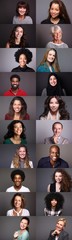 Sticker - Group of beautiful people in front of a colored background