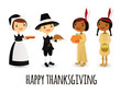 Thanksgiving pilgrims and native Americans
