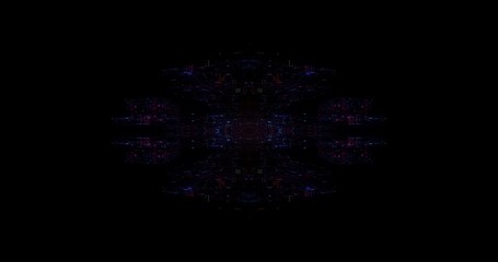 Canvas Print - abstract technology big data cloud computing background with bright neon lines and dots. flying in d