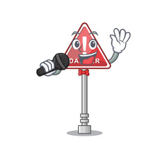 Sticker - Singing danger character in the mascot shape