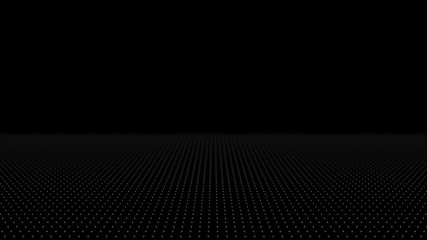 Wall Mural - Wave surface gateway of space tunnel portal for future with grid wireframe wall dot line and circle swirl with door for digital space galaxy science technology abstract concept with flickering light