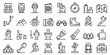 Hiking icons set. Outline set of hiking vector icons for web design isolated on white background