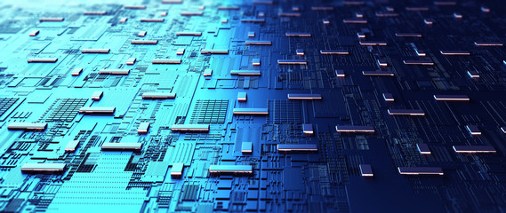 Technology background/Abstract technology background made of different element printed circuit board.  Printed circuit board in the server executes the data. 