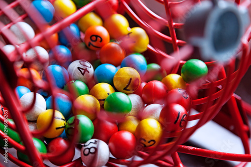 Fotomural lottery games with different colored balls with numbers