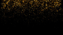 New Year 2020. Bokeh Background. Lights Abstract. Merry Christmas Backdrop. Gold Glitter Light. Defocused Particles. Isolated On Black. Overlay. Golden Color